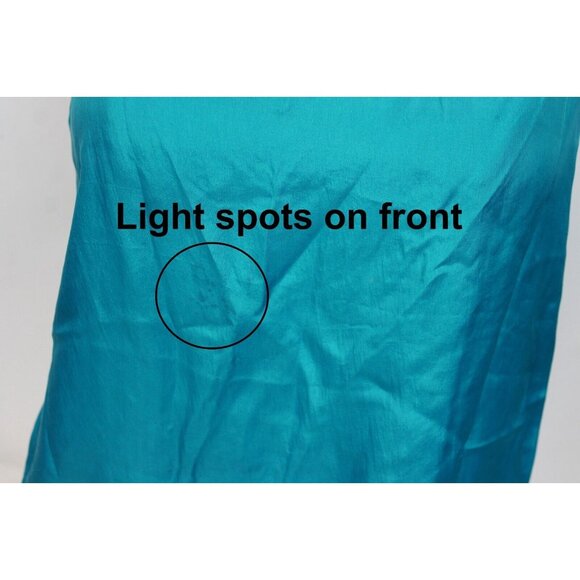 VTG 1990s Jonathan Martin Aqua Blue Silk Shirt Women Medium Tank Top Blouse Unde - Picture 2 of 6